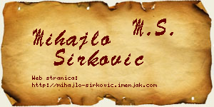 Mihajlo Sirković vizit kartica